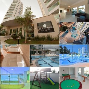A modern hotel with a flat style design, featuring a swimming pool, spa, and recreational areas. - Temporada Fiore Prime Caldas Novas (Caldas Novas)