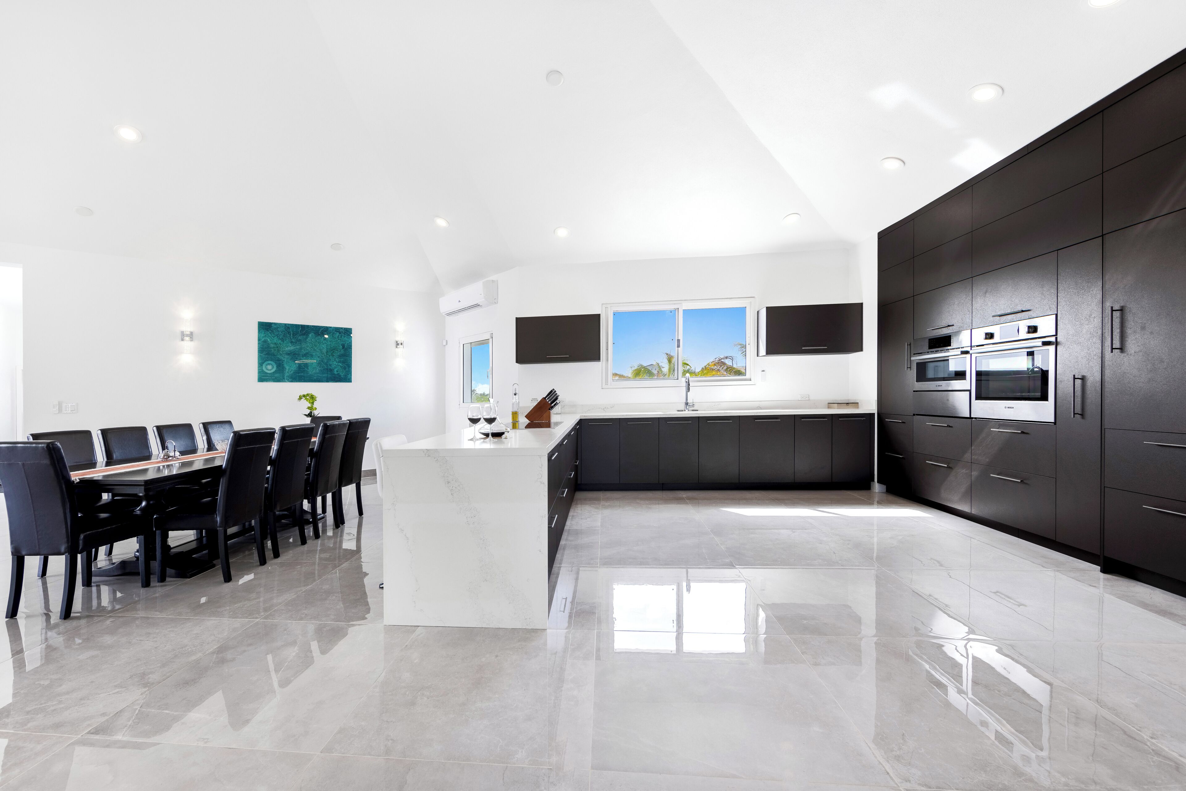 Villa | Private kitchen | Fridge, microwave, oven, stovetop