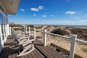 Terrace/patio - OCEANFRONT, Private Pool, ELEV, Ocean Views! OS607F, Saltspray Sunrise (Corolla)