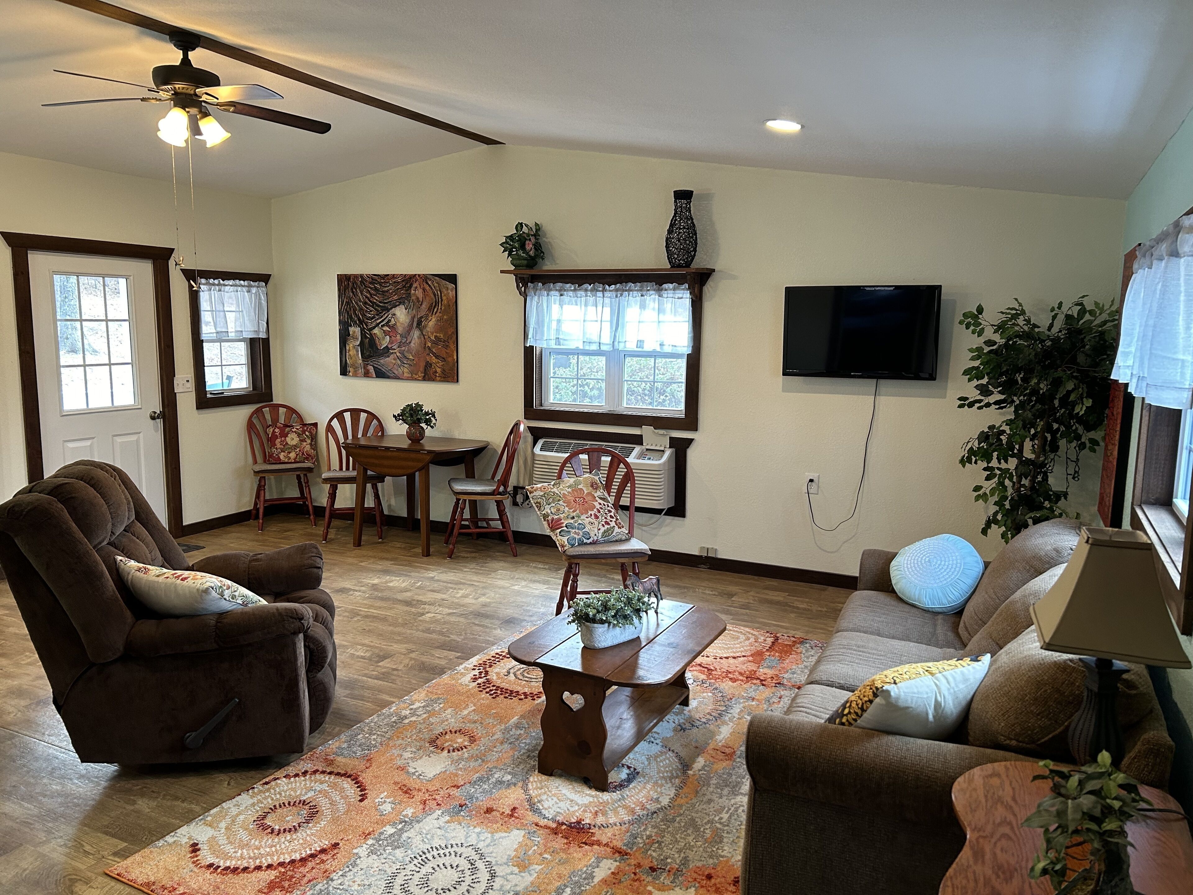 Smart TV, DVD player, video library, printers