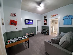 Smart TV, video games, DVD player, table football