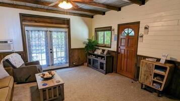 TV connectée, cheminée, livres