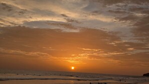 Beach nearby, sun loungers