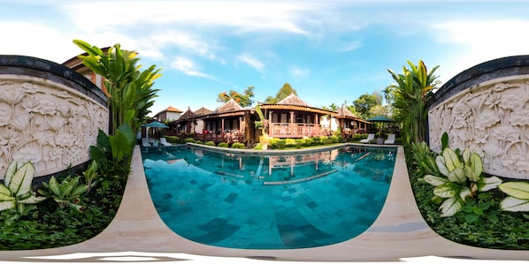 Utsikt mot gårdsplass