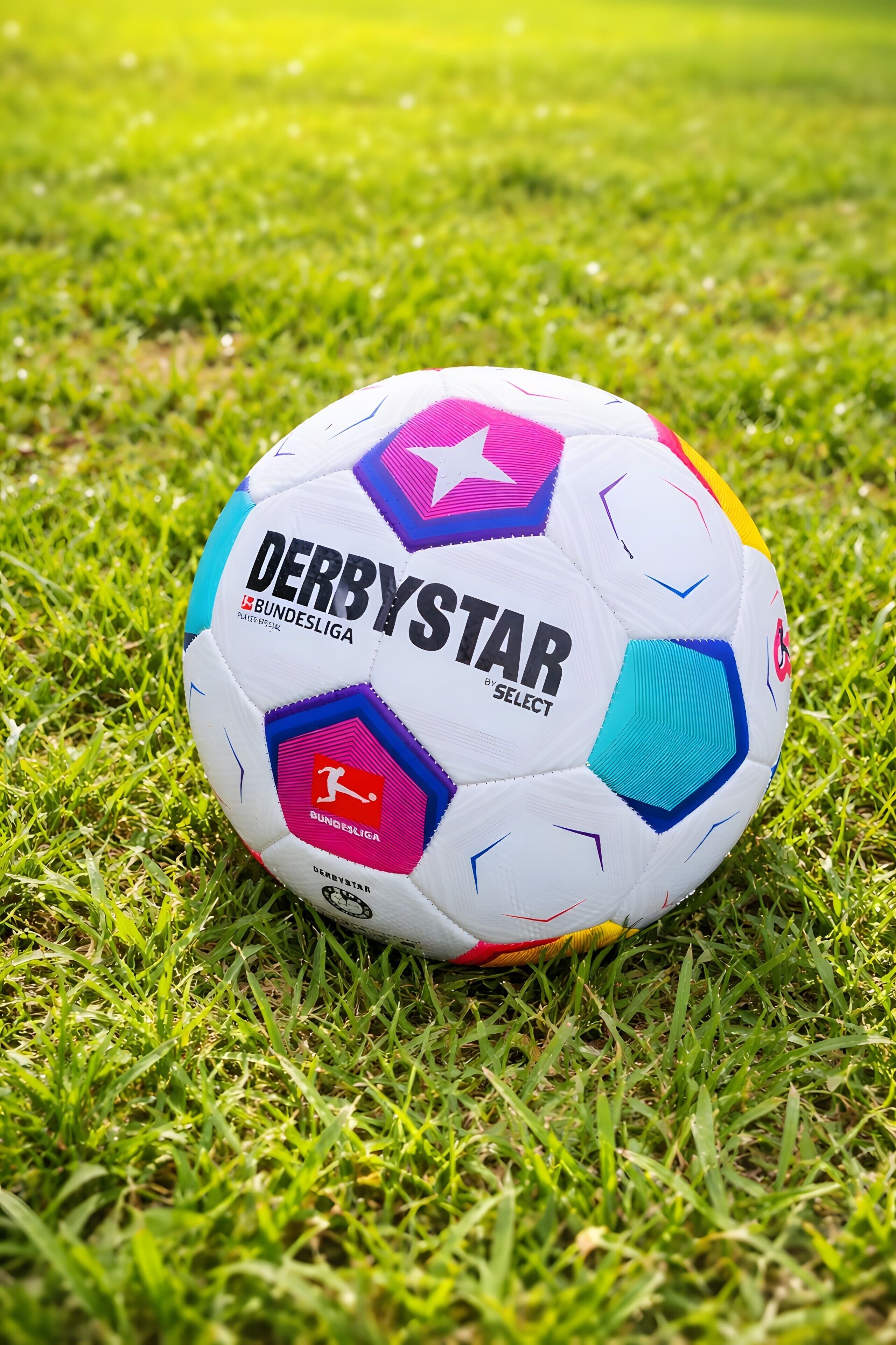 Een voetbal op het gras.