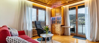 Appartement 'Ferienwohnung Panorama' avec vue sur les montagnes, terrasse partagée et Wi-Fi