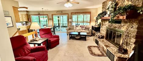 TV, fireplace, DVD player