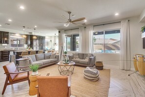 TV, fireplace, table tennis - Indio Oasis w/ Heated Saltwater Pool + Hot Tub! (Indio)