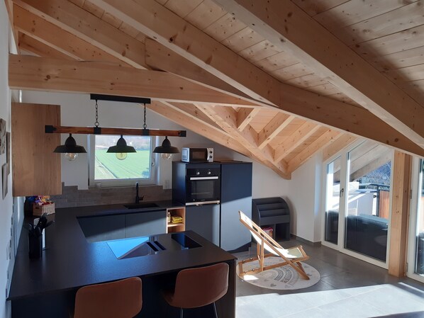 Kühlschrank, Mikrowelle, Ofen, Herdplatte