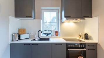 Fridge, oven, stovetop, dishwasher