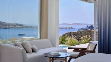 OMEGA 2 Bedrooms Residence with Private Pool & Sea View | Egyptian cotton sheets, premium bedding, pillowtop beds, minibar