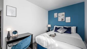 4 bedrooms, iron/ironing board, travel cot, WiFi