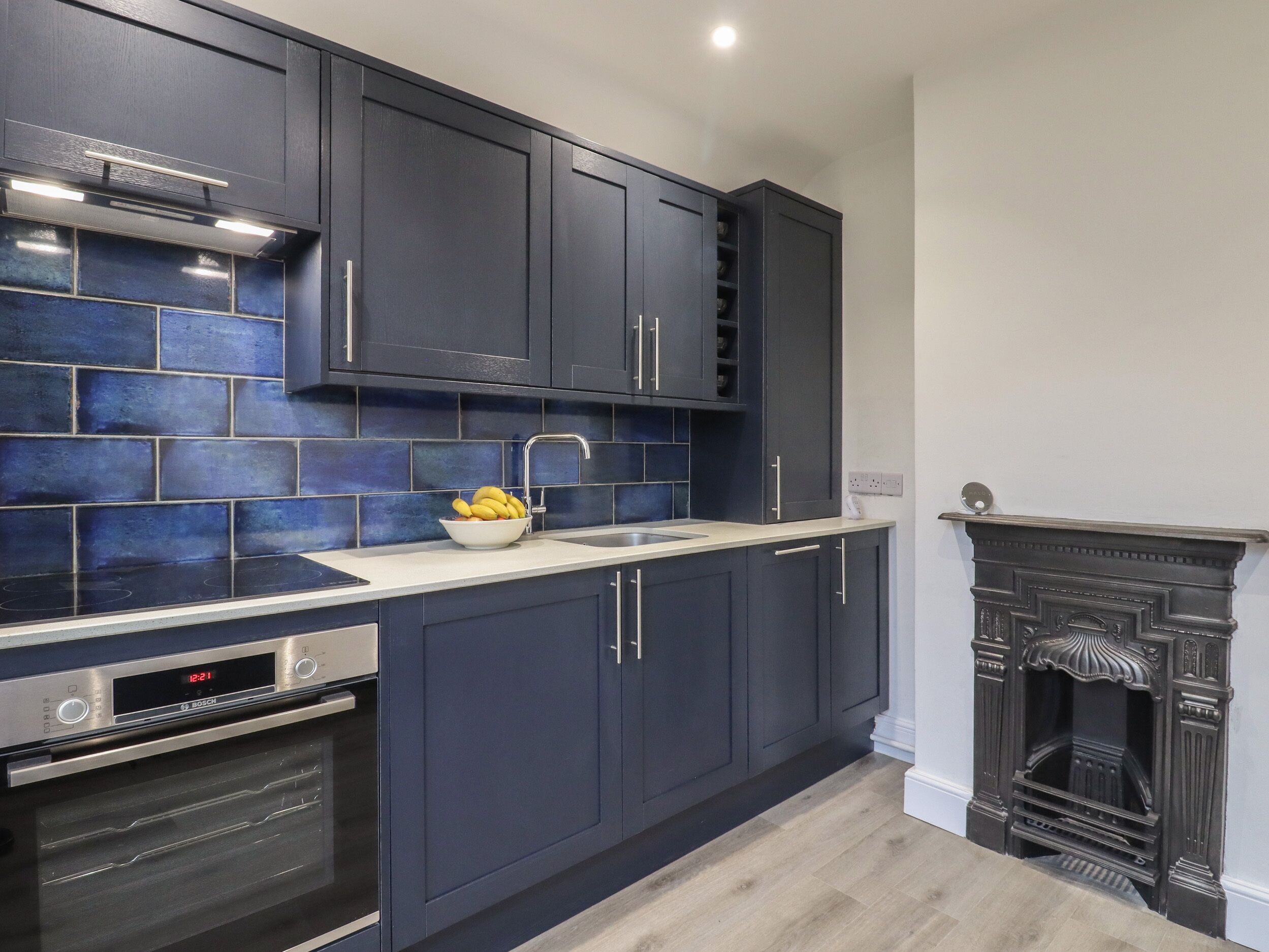 Fridge, dishwasher, electric kettle, toaster