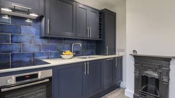 Fridge, dishwasher, electric kettle, toaster