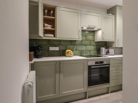 Fridge, dishwasher, electric kettle, toaster