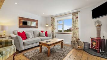 Smart TV, fireplace, DVD player