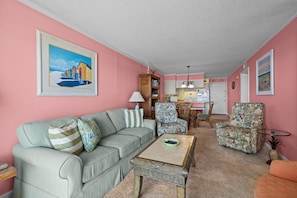 TV, DVD player - Point Emerald A-205, Oceanfront Condo in Emerald Isle, NC! (Emerald Isle)
