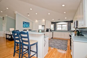 Fridge, microwave, dishwasher, coffee/tea maker - Rain Forest, Oceanfront House in Emerald Isle, NC! (Emerald Isle)