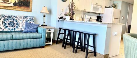 Smart TV, fireplace, DVD player