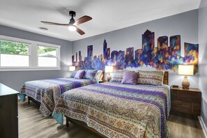 4 bedrooms, desk, iron/ironing board, travel crib - Luxe Wolfpack Retreat: Walk to NC State, Shops, Dining+Firepit, Cornhole & More! (Raleigh)