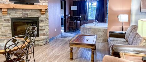 Télévision, cheminée