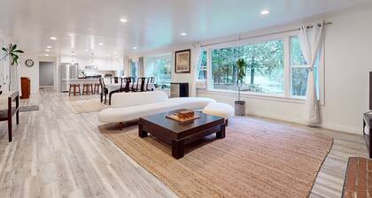 Lakefront home with private dock, lake views, firepit, & wood stove