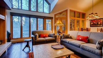 TV, fireplace, DVD player