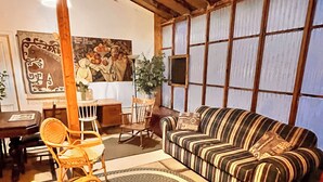Fireplace, books, music library