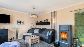 TV, fireplace, DVD player, stereo