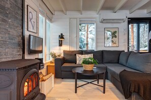 TV, fireplace, stereo