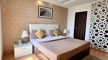 Luxury Studio | Pillowtop beds, individually furnished, desk, laptop workspace