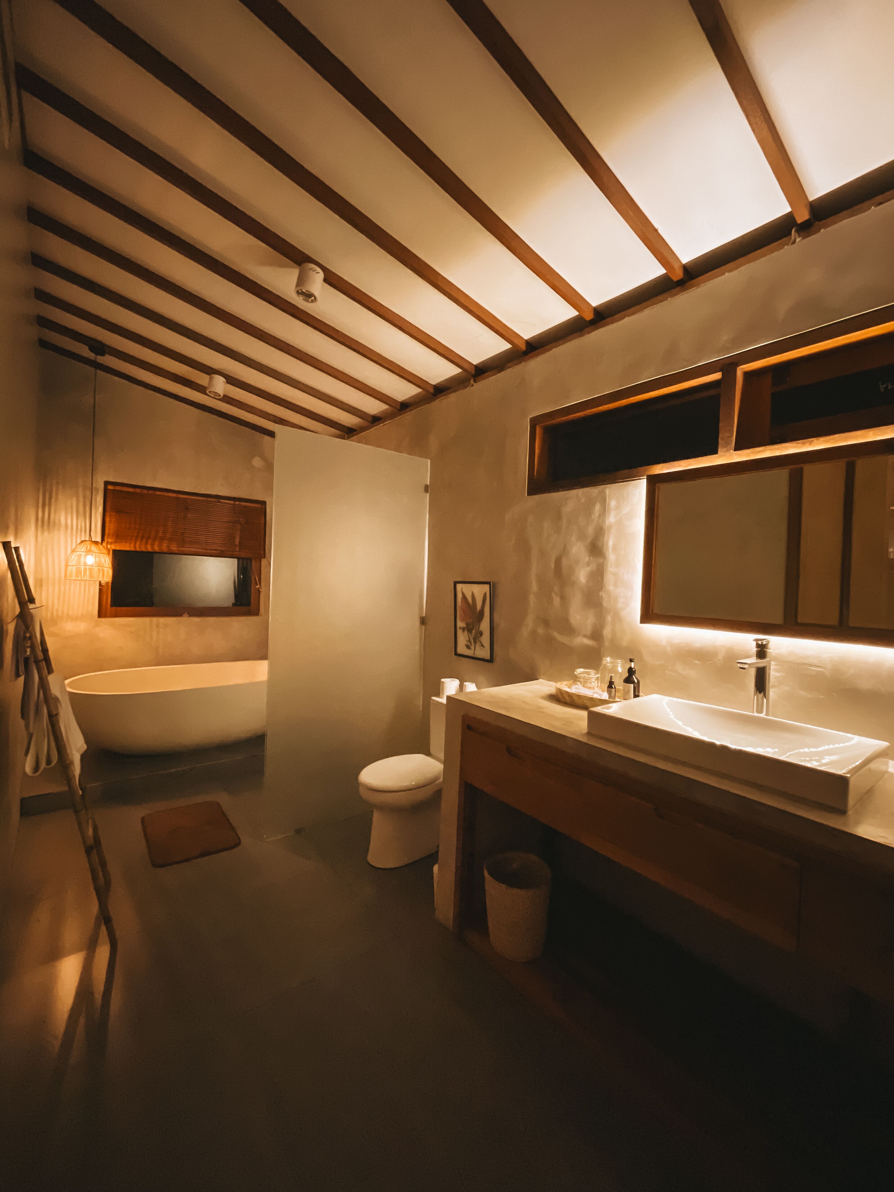 Hair dryer, bidet, towels, soap