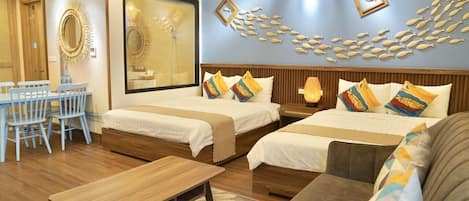 2 habitaciones, ropa de cama de alta calidad y muebles diferentes