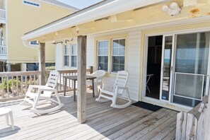 Terrace/patio - Sea Castle West, Oceanfront Duplex in Emerald Isle, NC! (Emerald Isle)