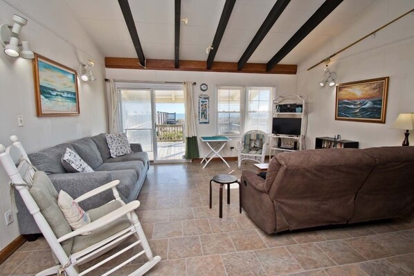 Smart TV, DVD player - Sea Castle West, Oceanfront Duplex in Emerald Isle, NC! (Emerald Isle)