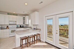 Fridge, microwave, dishwasher, coffee/tea maker - Sun Like it Hot, Oceanview House in Emerald Isle, NC! (Emerald Isle)