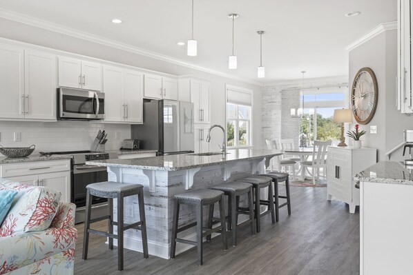 Fridge, microwave, oven, dishwasher - Seaside Villas 1, Almost Oceanfront Duplex in Atlantic Beach, NC! (Atlantic Beach)