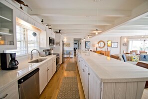 Fridge, microwave, oven, dishwasher - Suncatcher, Almost Oceanfront House in Pine Knoll Shores, NC! (Pine Knoll Shores)