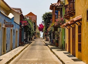 Vue sur la ville depuis lâhĂ©bergement