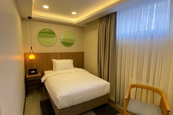 Individually decorated, individually furnished, desk, blackout curtains