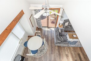 Smart TV, fireplace, video games, table football