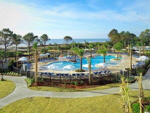 Outdoor pool - Hilton Grand Vacation Resort-OCEANFRONT! 2 Bedroom Suite-Ocean Oak-August Dates! (Hilton Head Island)