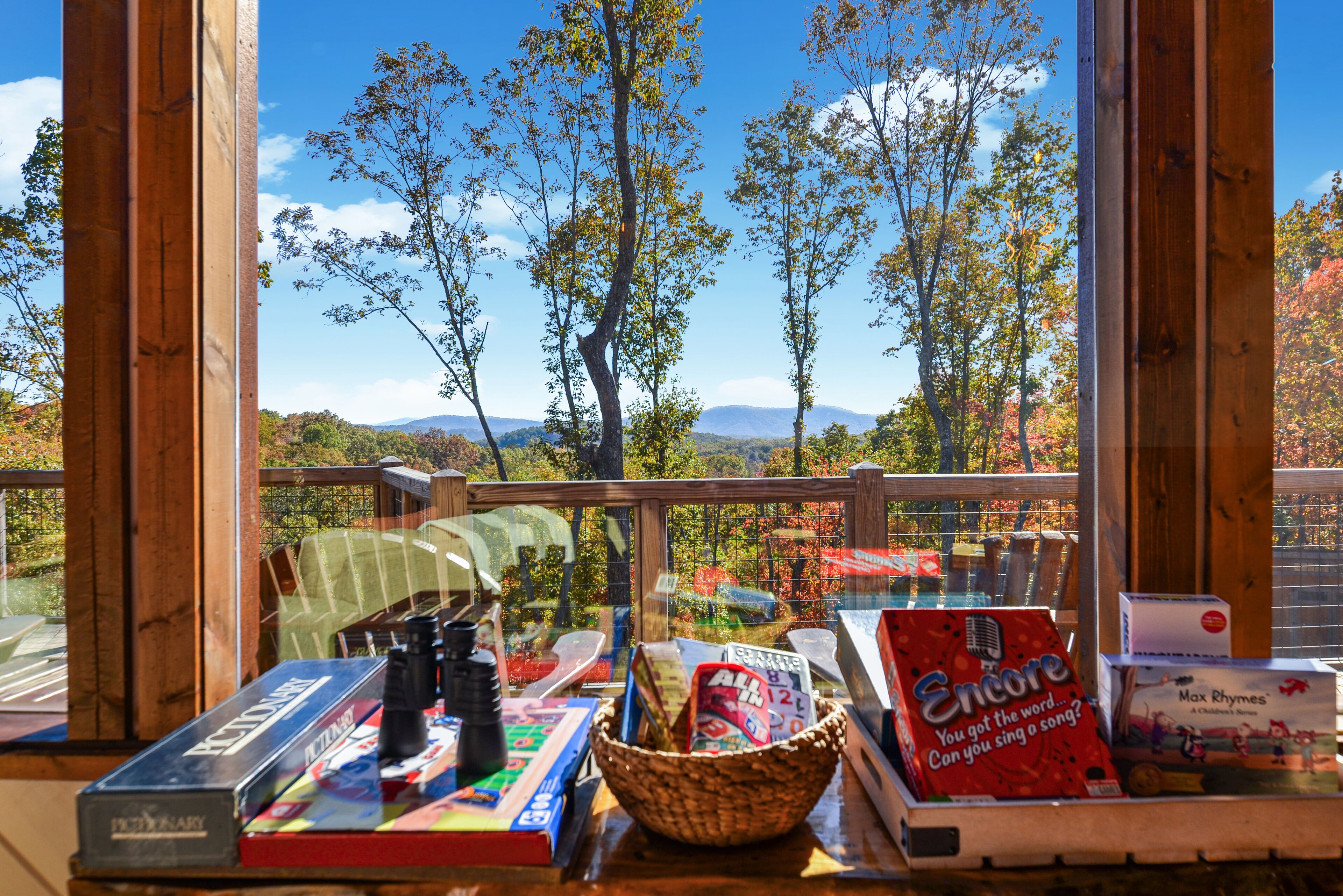 Board games and mountain views! 