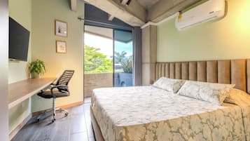 Lejlighed - balkon - byudsigt | 1 soveværelse, premium-sengetøj, individuelt design