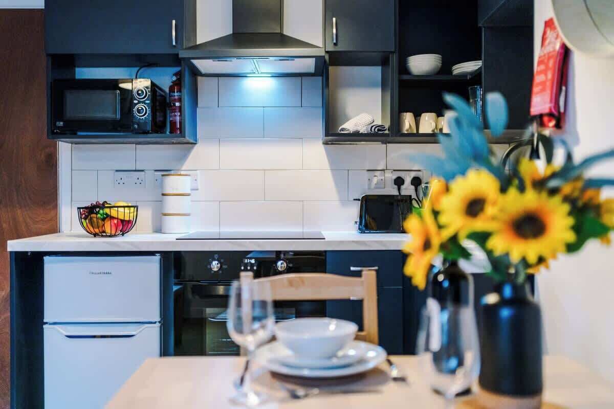 Kühlschrank, Mikrowelle, Ofen, Herdplatte