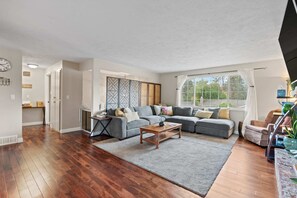 TV, fireplace - The Spot | Chill South Hill Vibes + Pool Table (Spokane)