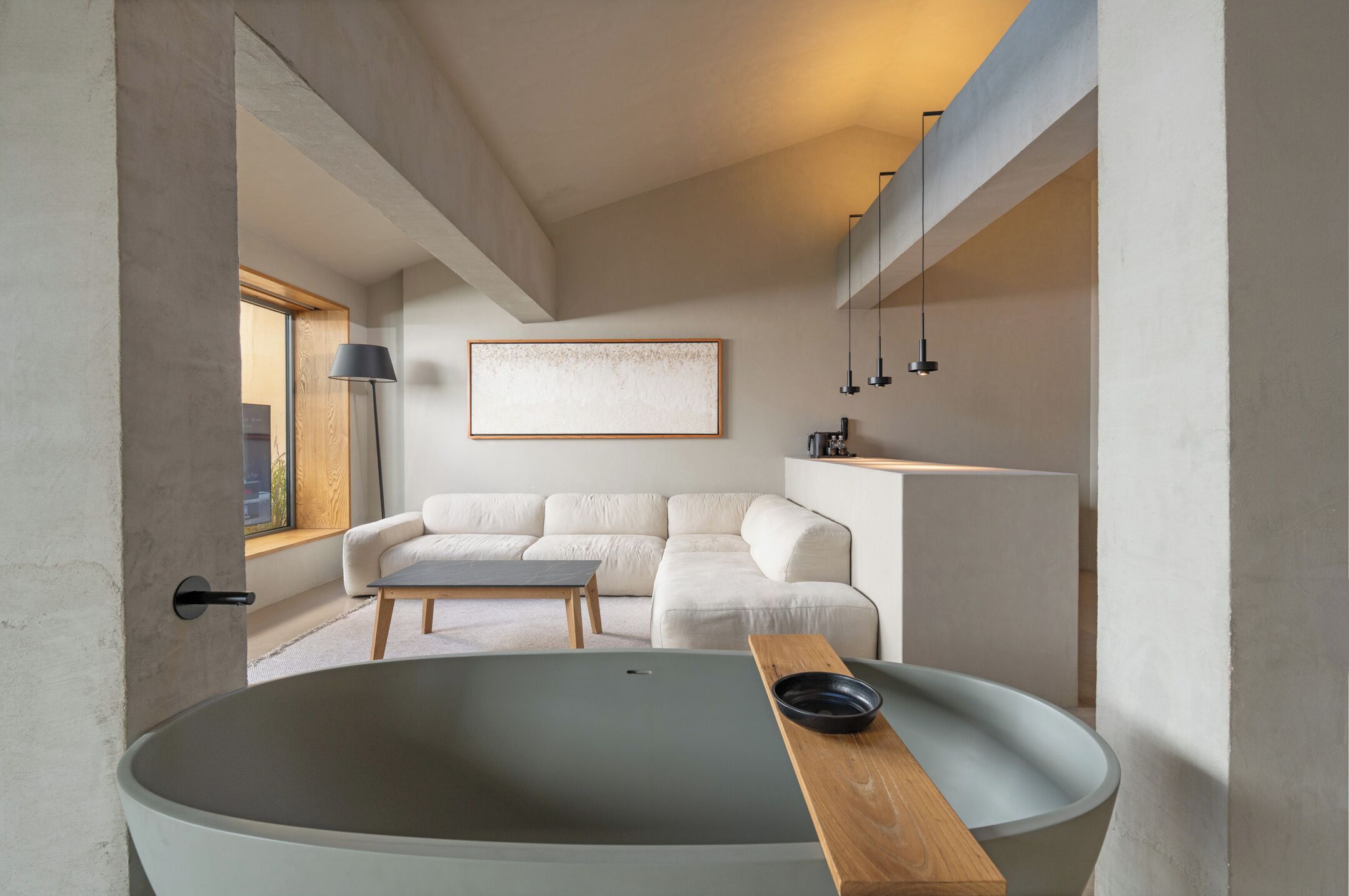 Premium Loft Suite | Living area | 65-inch Smart TV with digital channels