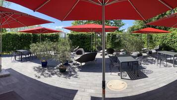 Quarto casal empresarial de uso individual | Terraço/pátio