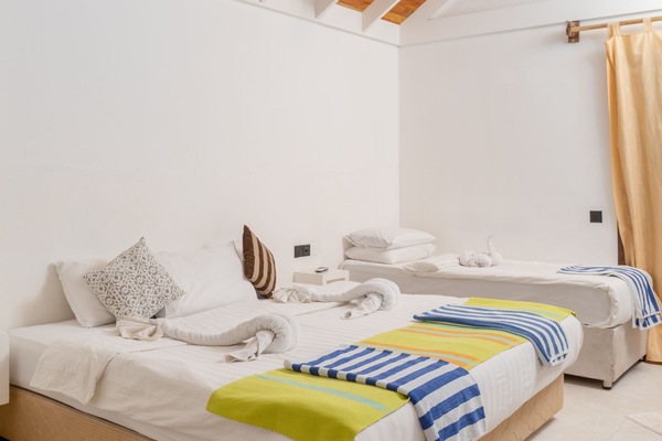 2 bedrooms, blackout drapes, iron/ironing board (on request)