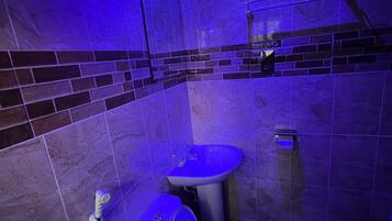 Bidet, toallas, jabón, papel higiénico